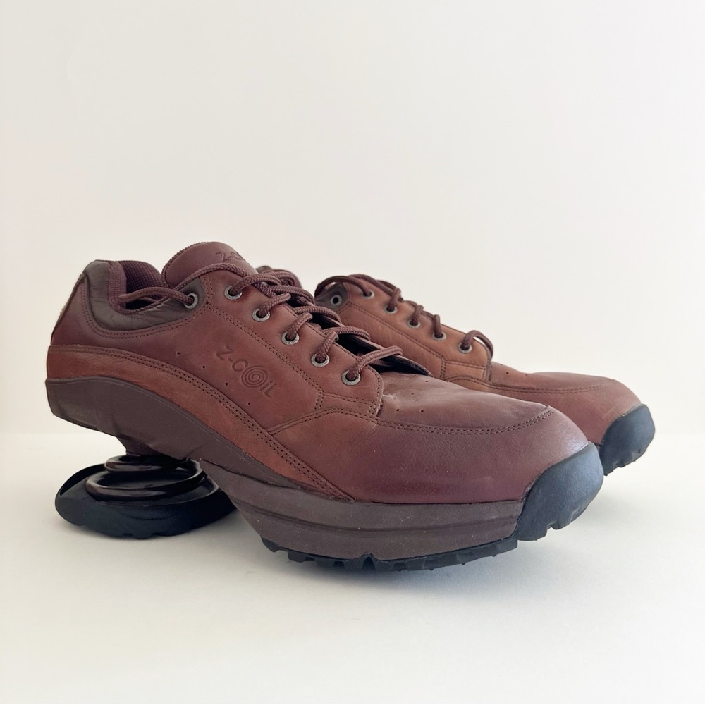 Z-CoiL Brown Leather Freedom Classic pain-relief Open Coil Heel Sneakers